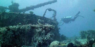 Ship wreck diving - Puerto Morelos, Riviera Maya, Mexico